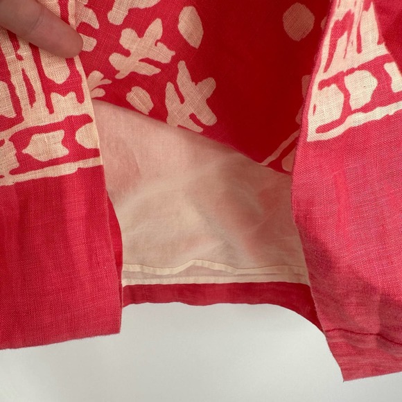 J. Crew size 6 shift style dress long sleeve pink cream batik style print - Picture 5 of 6